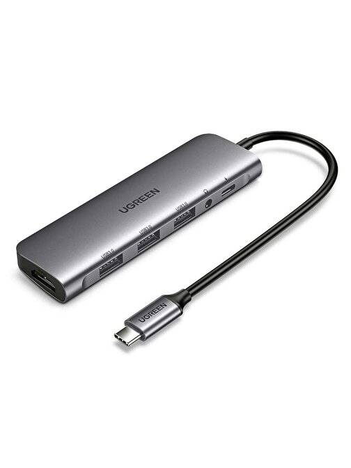 Ugreen 4 Portlu USB 3.0 Dahili Kablolu Adaptörlü Type-C HDMI USB Çoğaltıcı