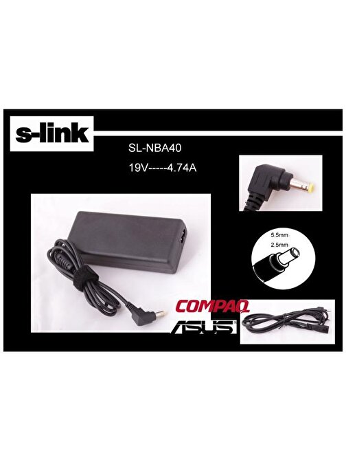 S-Link SL-NBA40 19V 4.74A 5.5-2.5 Notebook Adaptör