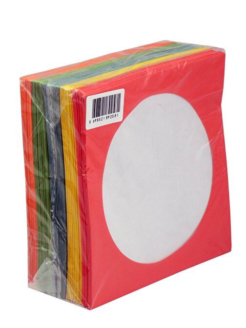 CD&DVD ZARFI 80gr Pencereli Renkli Kağıt 100lük