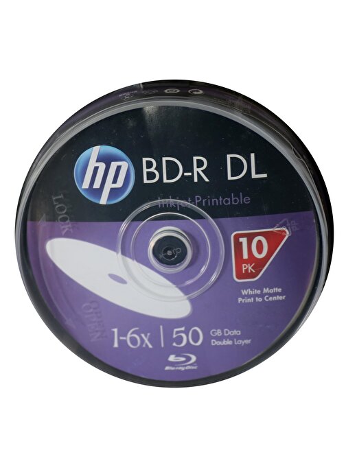 Hp Blu-Ray Bd-R 6X 50Gb 10Lu Cake Box Prıntable Baskı Yapılabilir Blu-Ray Dvd