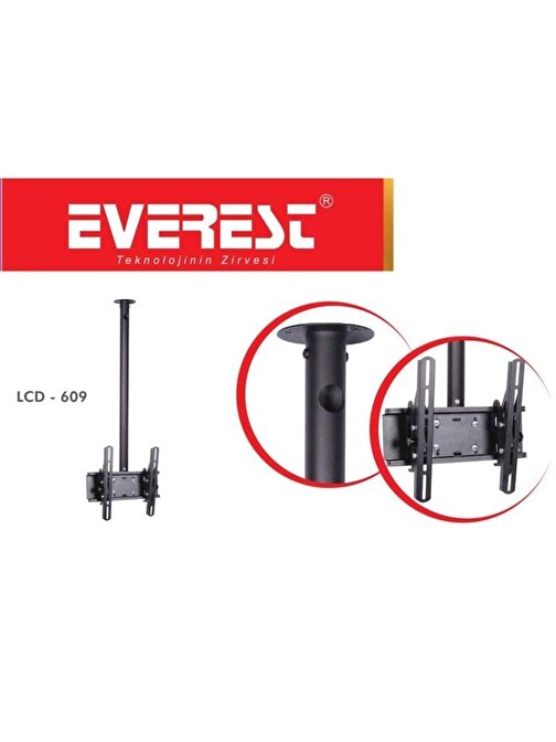 Everest LCD - 609 Tavan Tv Monitör Askı Aparatı 10 - 32 inç