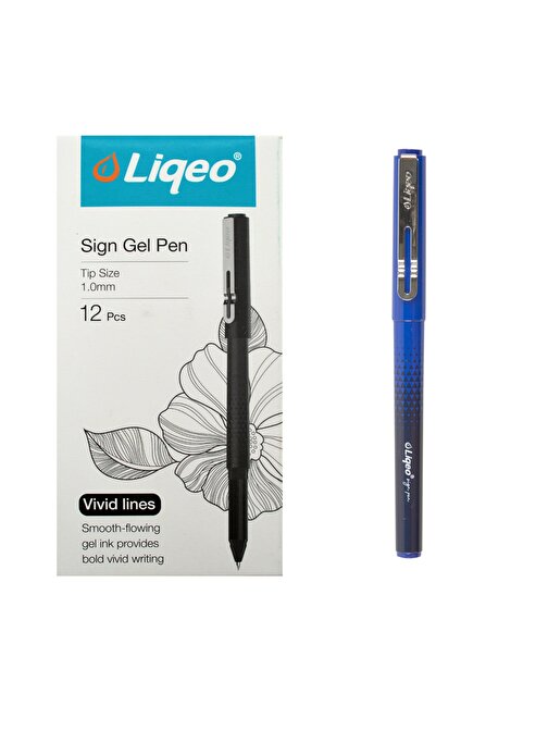 Liqeo Sign Gel Pen İmza Kalemi 1.0mm Mavi 12 Adet