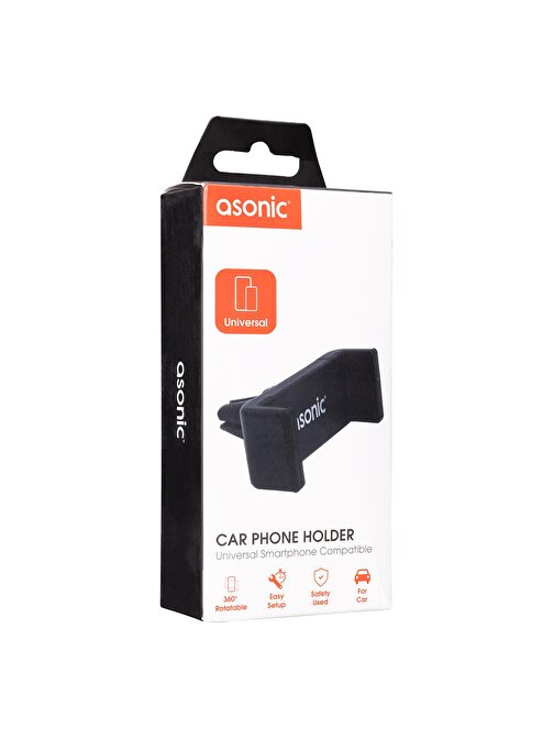 Asonic As-H01 Universal Ayarlanabilir Siyah Araç Telefon Tutucu