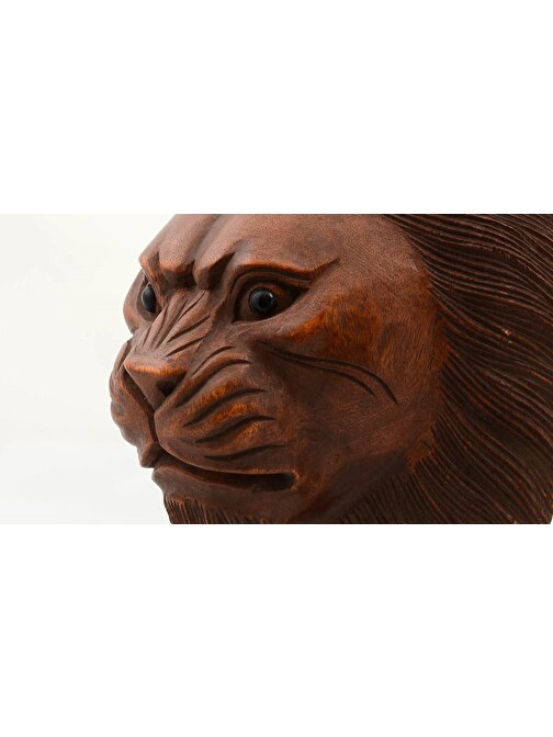 Himarry Maun Ağacı El Yapımı Dekoratif Aslan Büstü Dekoratif Hediyelik