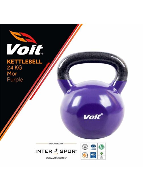 Voit Vinyl Kettlebell 24 Kg Mor