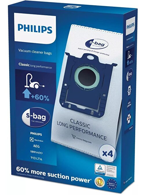 Philips S-Bag Classic Long Performans Fc8021/03 4 Adet Toz Torbası