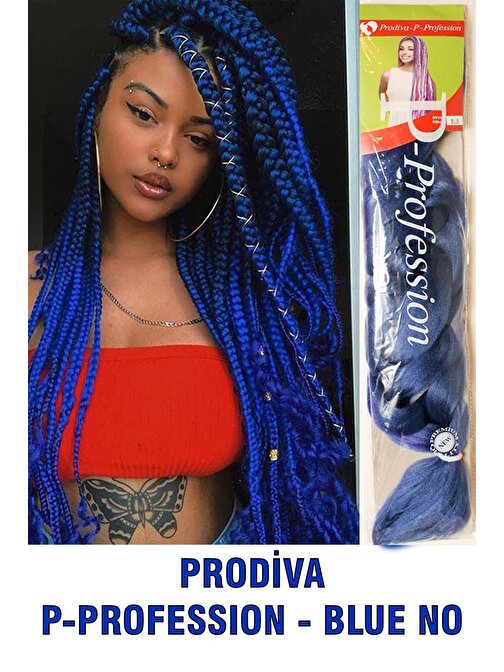 Prodiva Sentetik Örgülük Saç,Afrika Örgüsü,Twist Örgü,Rasta saçı BLUE