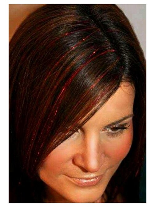 Prodiva Simli Parıltılı Saç Kaynakları, Haır Tınsel, 30 Adet , Kırmızı