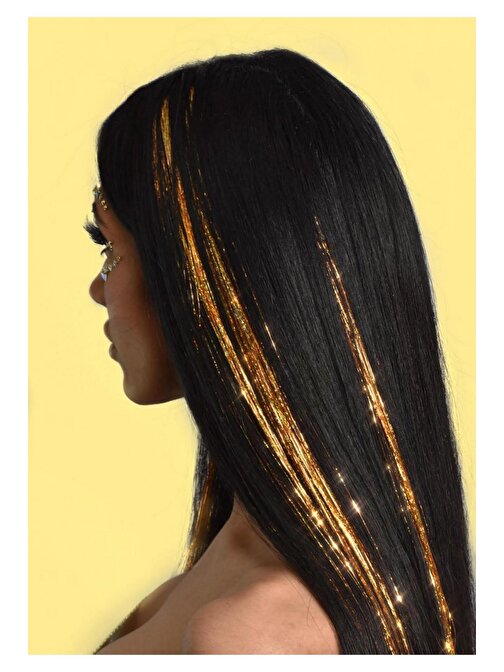 Prodiva Prodiva Simli Parıltılı Saç Kaynakları, Haır Tınsel, 30 Adet , Gold