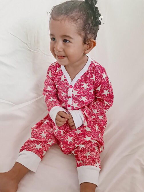 Tulum Pijama - Fuşya Yıldızlı