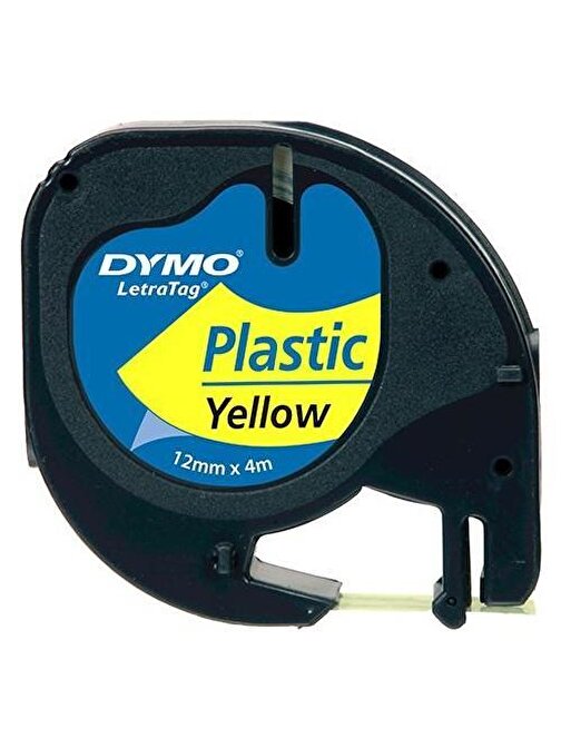 Dymo Letratag Şerit Plastik 12MM X4 mt Sarı 91202