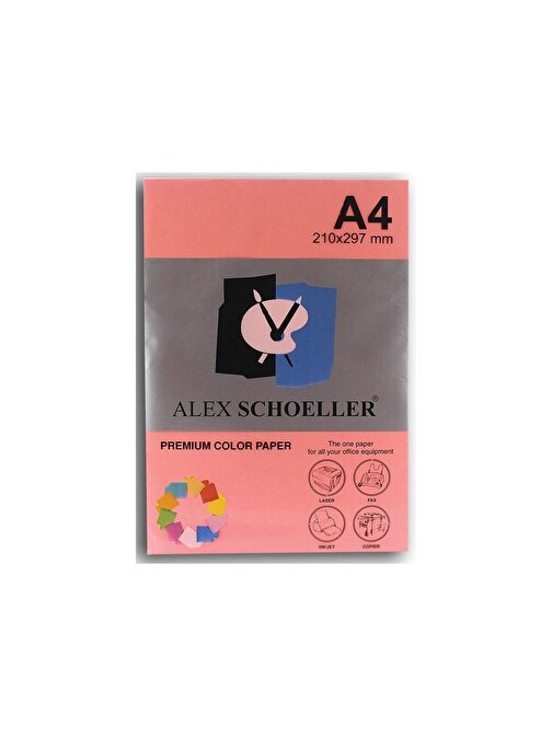 Alex Schoeller Alx-742 A4 Renkli Fotokopi Kağıdı Fosforlu Pembe 500 Adet 75  gr