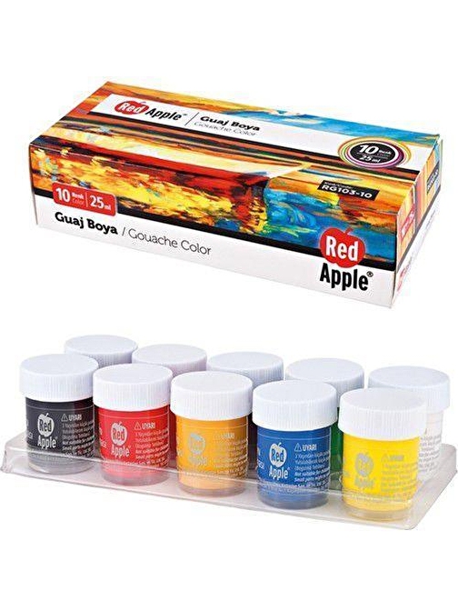 Red Apple RG103-10 Şişe Guaj Boya ‎Çok Renkli 10x25 ml