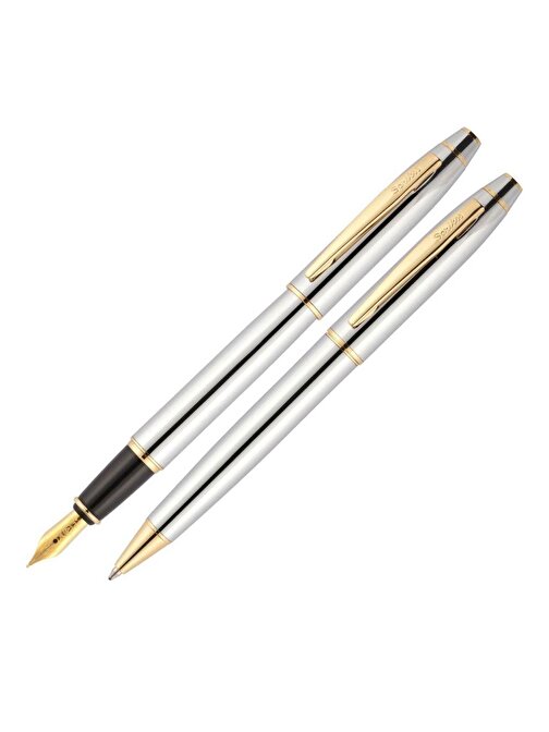 Steel Pen Takım Kalem Dolma Kalem + Tükenmez Venüs Serisi Desenli Gold 177Dt