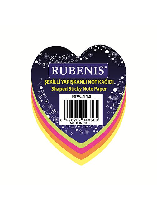 Rubenis RPS-114 Kalp Post-it -  Not Kağıdı 4 Renkli