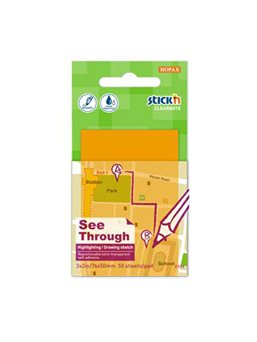 Gıpta Hopax Stıckn 21706 Dikdörtgen Post-it -  Not Kağıdı Turuncu 76x51 mm 50 Yaprak