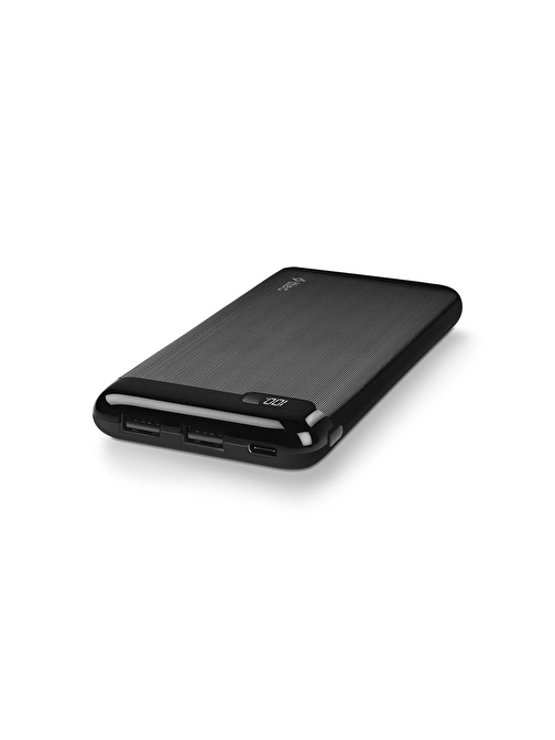 Ttec PowerSlim LCD 10000 mAh USB Kablolu Powerbank Siyah