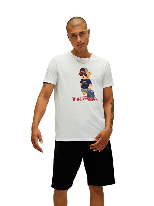Bad Bear 22.01.07.004 - Bull Erkek T-Shirt Beyaz Xl