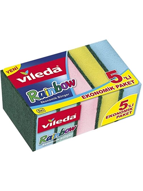 Vileda Rainbow Bulaşık Süngeri 5'li Ekonomik Paket