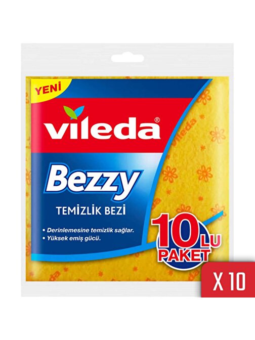 Vileda Mutfak Emiş Güçlü Temizlik Bezi Renkli 10'lu 10 Paket