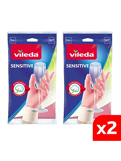 Vileda Sensitive Eldiven No 7 Küçük Boy 2'li Paket