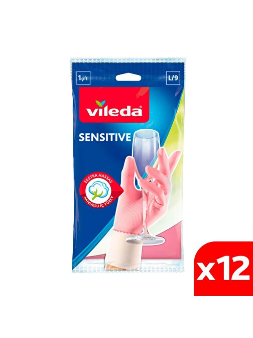 Vileda Sensitive Eldiven No 9 Büyük Boy 12'li Paket