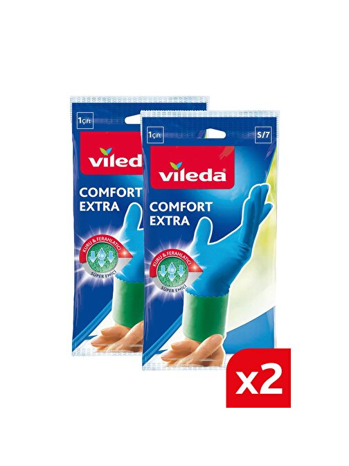 Vileda Comfort&Care Temizlik Eldiveni No 7 Küçük Boy 2'li Paket