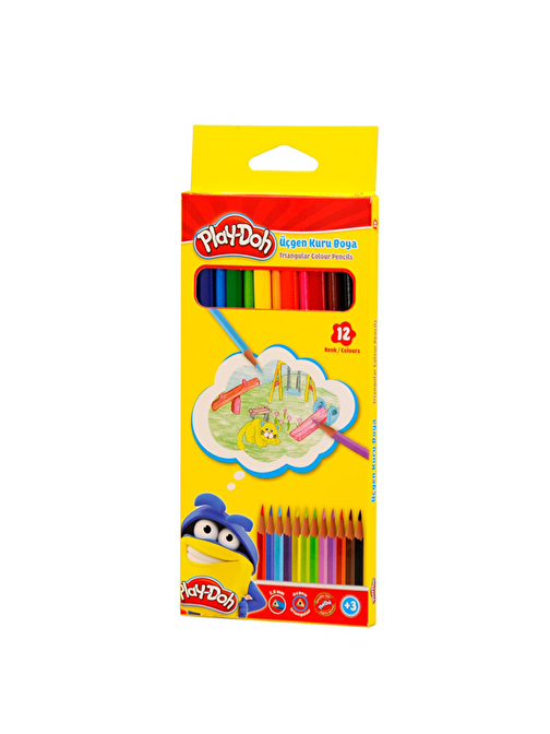 Play-Doh Play-Ku012 Üçgen Kuru Boya 12'li Çok Renkli