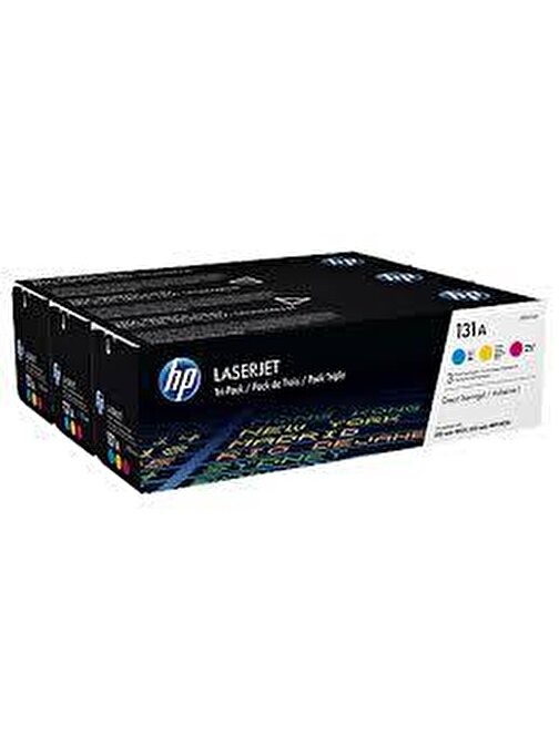 HP 131A U0SL1AM CF211A-CF212A-CF213A Uyumlu Doldurmalı Orjinal Cyan-Kırmızı-Sarı 3'lü Toner