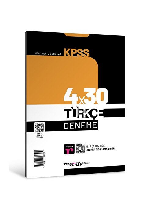 Marka Yayınları Marka KPSS Türkçe 4x30 Deneme Tamamı Video Çözümlü