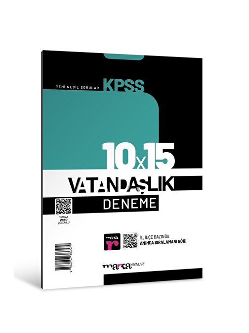 Marka Yayınları Marka KPSS Vatandaşlık 10x15 Deneme Tamamı Video Çözümlü