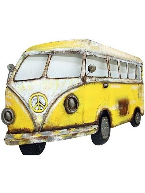 Himarry Minibüs Pano Sarı Vintage Dekoratif Ev Ofis Hediyelik
