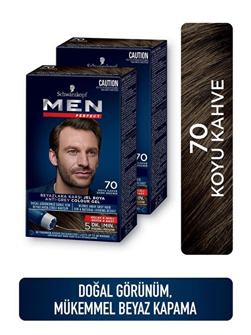 Schwarzkopf Men Perfect Saç Boyası 70 - Koyu Kahve x 2 Adet