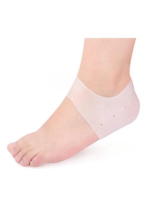 Silikon Ayak Topuk Çorabı Beyaz Renk