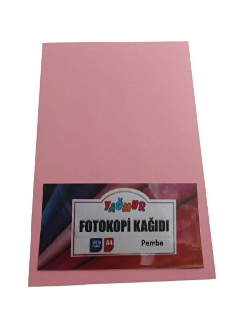 Yağmur A4 Fotokopi Kağıdı Pembe 100 Adet 80  gr