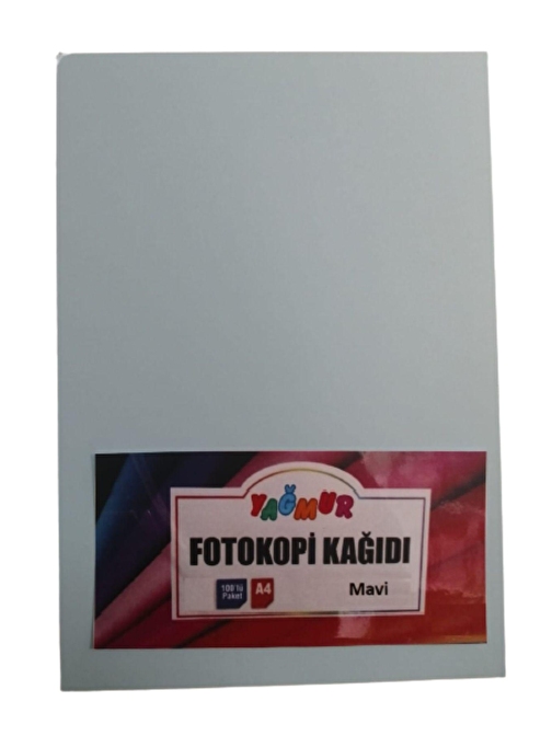 Yağmur A4 Fotokopi Kağıdı Mavi 100 Adet 80  gr