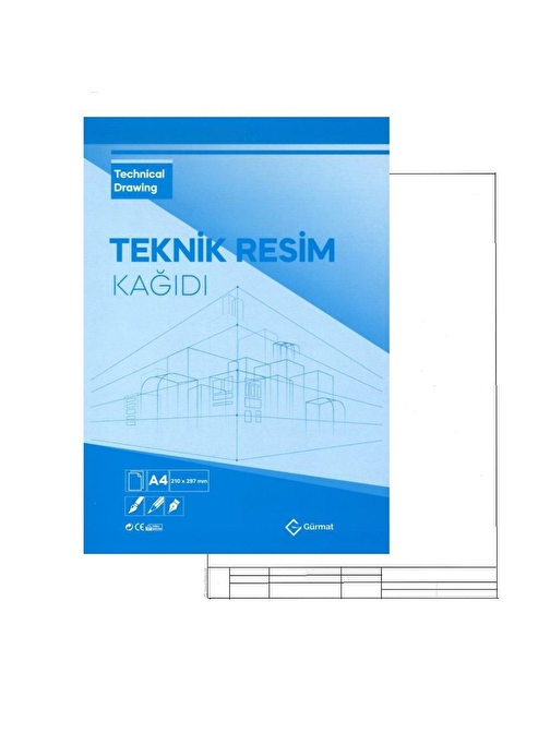 Gürmat A4 Teknik Resim Defteri Dik 40 Yaprak Gürmat Antetli A-4 Teknik Resim Defteri 1 Adet