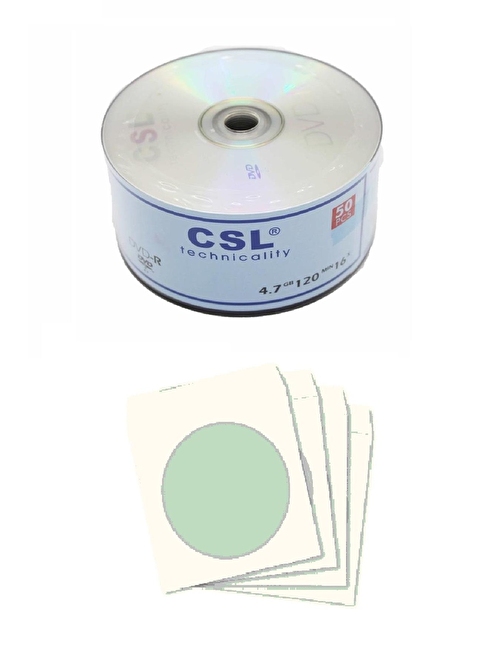 CSL Boş Cd-r 700mb-80mın 52x 50 Adet Ve Cd Zarfı 50 Adet