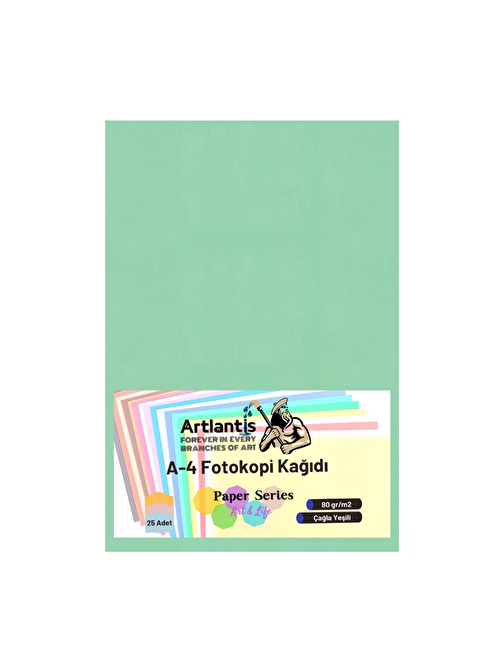 Artlantis A4 Fotokopi Kağıdı Çağla Yeşil 25'li 1 Paket 80  gr