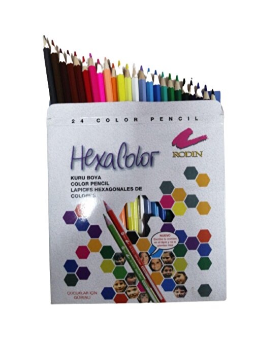 Fatih Hexacolor Karton Kutulu Kuru Boya Kalemi 24'lü Çok Renkli