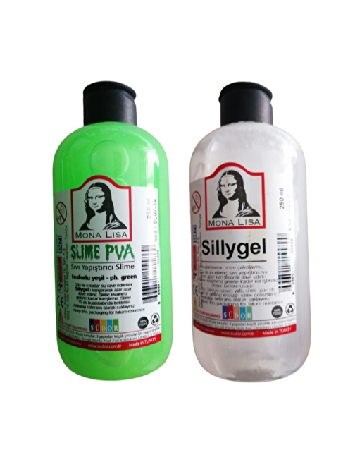 Südor Monalisa Slime Fosforlu Yeşil Sıvı Yapıştırıcı 250Ml + Pva 250Ml