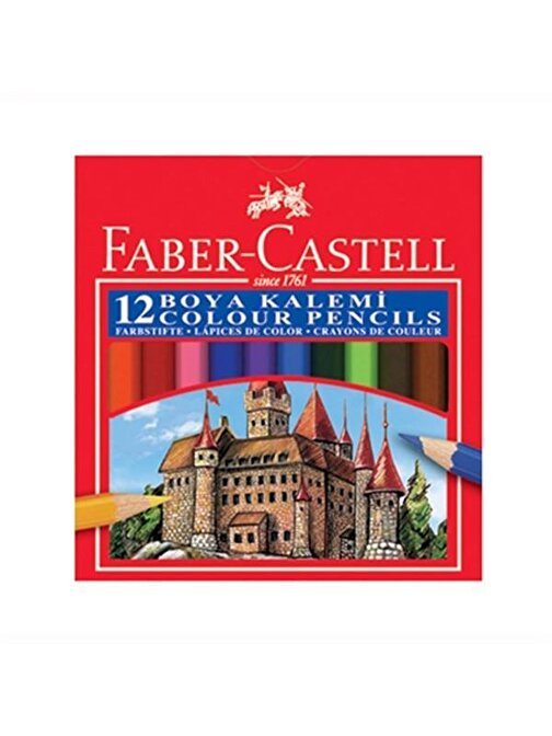 Faber Castell Kuru Boya Kalemi Orta Boy 12'li Çok Renkli