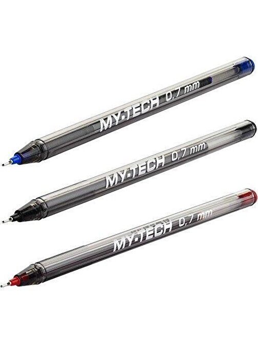 Pensan Tükenmez Kalem Mavi Siyah 3 Renkli Paket Kırmızı 0.7 mm Pensan My-Tech Tükenmez Kalem 0.7 mm Pensan 2240