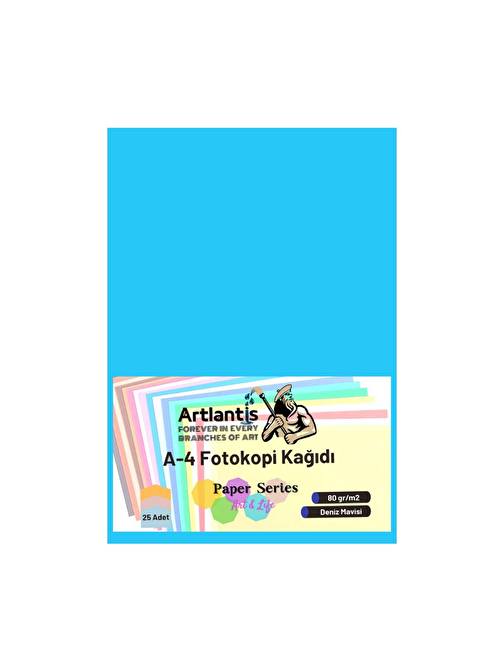 Artlantis A4 Fotokopi Kağıdı Deniz Mavi 25'li 1 Paket 80  gr