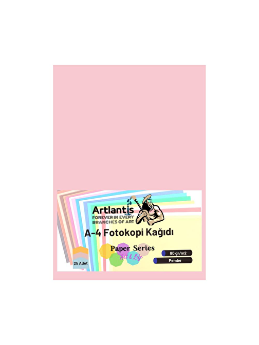 Artlantis A4 Fotokopi Kağıdı Pembe 25'li 1 Paket 80  gr