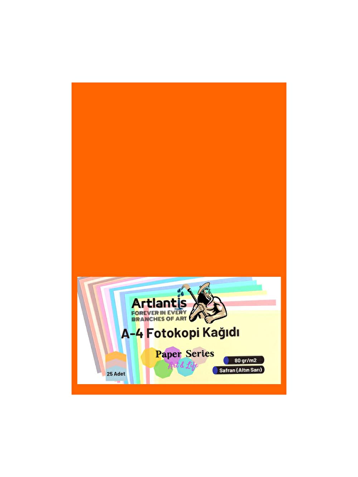 Artlantis A4 Fotokopi Kağıdı Safran Altın Sarı 25'li 1 Paket 80  gr