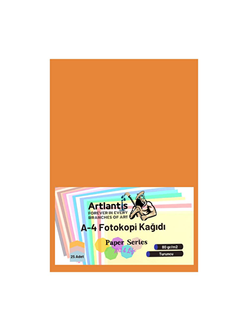 Artlantis A4 Fotokopi Kağıdı Turuncu 25'li 1 Paket 80  gr