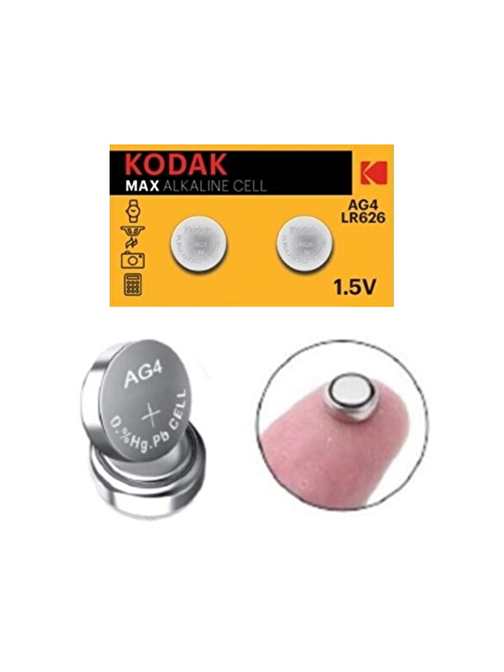 Kodak Ag4 Lr626 377 Sr626 1.5V Alkalin Saat Pili 2 Adet