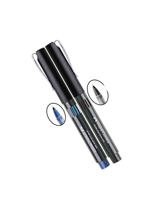 Faber-Castell Mavi Siyah Pilot Kalem İğne Uçlu 0.5 Needle Point Roller 2 Adet 0,5 Uçlu Faber-Castell Pilot Kalem Mavi Siyah 2 Adet