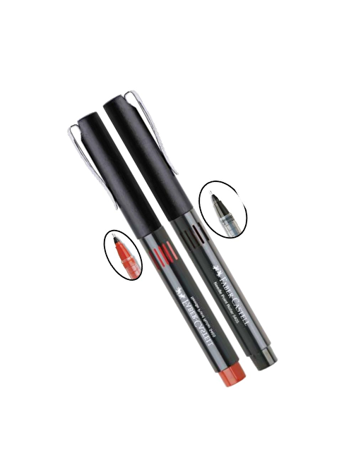 Faber-Castell Siyah Kırmızı Pilot Kalem İğne Uçlu 0.5 Needle Point Roller 2 Adet 0,5 Uçlu Faber-Castell Pilot Kalem Siyah Kırmızı 2 Adet